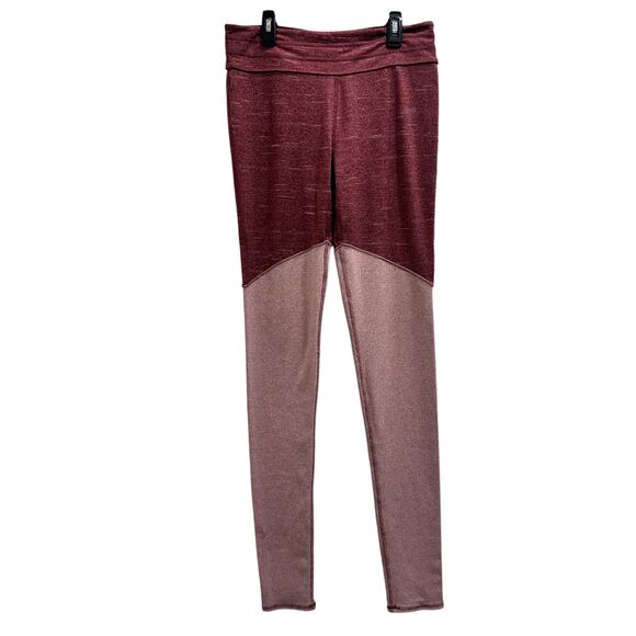 FP‎ Movement Heathered Wine Ribbed Pink Colorblock Evolution Leggings Sz Medium - Picture 3 of 10